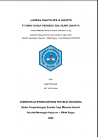 PT KIMIA FARMA (PERSERO) : Analisis Stabilitas Produk Ruahan Cetirizine 10 mg