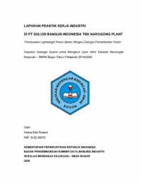 PT SOLUSI BANGUN INDONESIA, GUNUNG PUTRI : Pembuatan lighweight panel (beton ringan) dengan penambahan foam