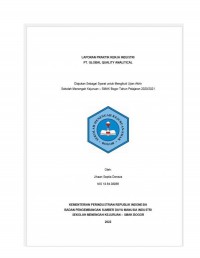 PT Global Quality Analitical, Bogor: Pengujian Krom Heksavalen (Cr-VI) Pada Contoh Uji Air Limbah Cara Diphenil Karbohidrazid Secara Spektrofotometri UV-Vis