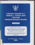 Undang - Undang R.I. Nomor 1 Tahun 2004 Tentang Perbendaharaan Negara