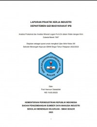 Departemen Gizi Masyarakat IPB : Analisis Proksimat dan Mineral Logam Fe & Zn dalam Wafer dengan Krim Cokelat Merek 