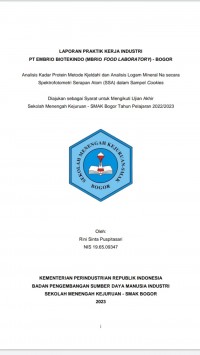 PT Embrio Biotekindo, Bogor : Analisis Kadar Protein Metode Kjeldahl dan Analisis Logam Mineral Na secara Spektrofotometri Serapan Atom (SSA) dalam Sampel Cookies