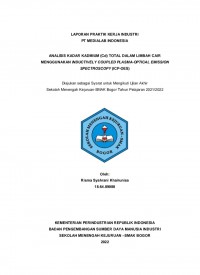 PT Medialab Indonesia : Analisis Kadar Kadmium (Cd) Total dalam Limbah Cair Menggunakan Inductively Coupled Plasma - Optical Emission Spectroscopy (ICP-OES)