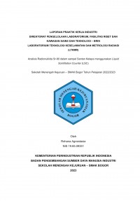 Pusat Riset Teknologi Keselamatan, Metrologi dan Mutu Nuklir - BRIN, Jakarta : Analisis Radionuklida Sr-90 dalam sampel Santan Kelapa menggunakan Liquid Scintillation Counter (LSC)