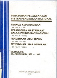 Peraturan Pelaksanaan Sistem Pendidikan Nasional