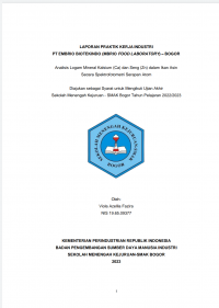 PT Embrio Biotekindo, Bogor : Analisis Logam Mineral Kalsium (Ca) dan Seng (Zn) dalam Ikan Asin Secara Spektrofotometri Serapan Atom