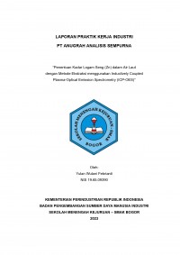 PT Anugrah Analisis Sempurna (AAS), Depok : Penentuan Kadar Logam Seng (Zn) dalam Air Laut dengan Metode Ekstraksi menggunakan Inductively Coupled Plasma-Optical Emission Spectrometry (ICP-OES)