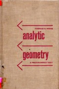 Analytic Geometry A Programmed Text