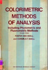 Colorimetric Methods of Analysis Including Photometric and Fluorometric Methods