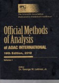 Official Methods of Analysis of AOAC International Volume 1