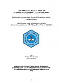 PT Karsa Buana Lestari, Jakarta : Verifikasi dan Penentuan Kadar Amonia (NH3) cara fenat pada Air Limbah Domestik