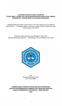 PTBGN - BATAN, Jakarta : Verifikasi Metode Analisis Logam Serium dan Disprosium Metode ASTM E2941-14 Menggunakan ICP-OES