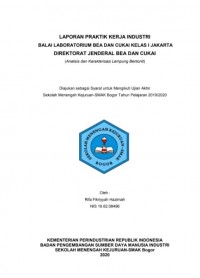 BALAI LABORATORIUM BEA & CUKAI KELAS 1, JAKARTA : Analisis dan Karakterisasi Lempung Bentonit