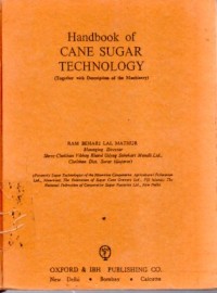 Handbook of Cane Sugar Technology